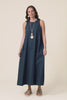 Tia Navy Cotton Pocket Dress,video