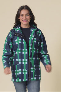 Bari Navy Check Raincoat