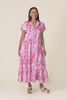 Alice Pink Floral Cotton Tiered Dress,Video