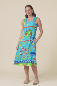 Marit Blue Mosaic Pocket Dress,Video