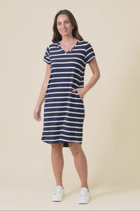 Harley Navy Stripe Cotton Tee Dress