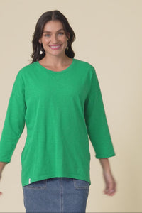 Annie Forest Green Cotton Top