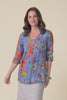 Fia Orange Garden Sleeved Crinkle Cotton Top,Video