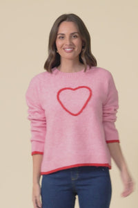 Zoe Pink Heart Knit Jumper
