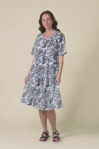 Mackie Navy Fern Cotton Pocket Dress,Video