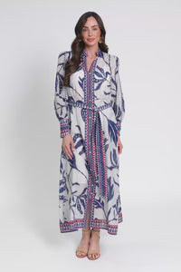 Tierra Palm Shadow Cotton Silk Dress
