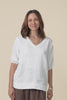 Anna White Linen V Neck Top,video