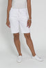 Gabby White Denim Bermuda Shorts,Video
