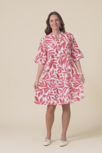 Senna Red Leaf Cotton Dress,Video