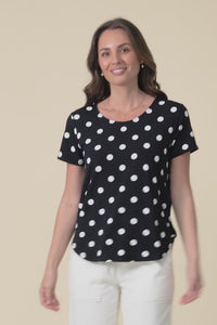 Janis Black Spot Bamboo Tee,Video