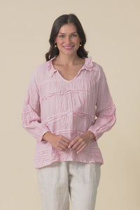 Palmer Pink Cotton Long Sleeve Top,video