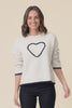 Zoe Beige Heart Knit Jumper