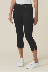 Reed Black Stretch Cotton Capri Pants