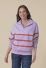 Lane Lilac Stripe Half Zip Sweatshirt,Video