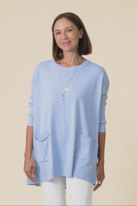 Helsinki Blue Knit Pocket Jumper