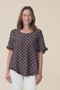 Quincy Brown Spot Ruffle Top,Video