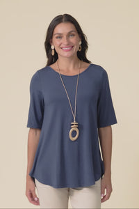 Buttery Blue Half Sleeve Top