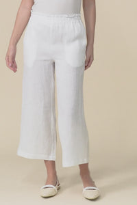 Mika White Linen Pocket Pants,Video