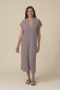 Santaz Taupe Collared Tie Dress,Video