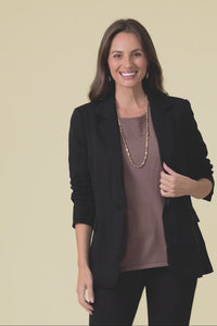 Sutton Black Collared Blazer