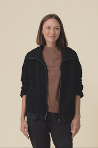 Grace Black Bamboo Silk Quilted Jacket