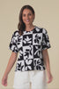 Splice Black Leaf Cotton Tee