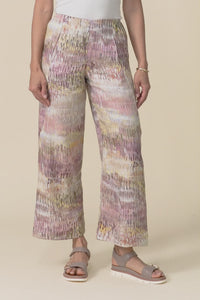 Xandra Yellow Abstract Linen Pocket Pants,Video