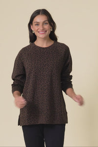Jayden Brown Leopard Crew Sweatshirt