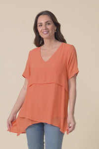 Alvina Orange Layered Tunic Top,video