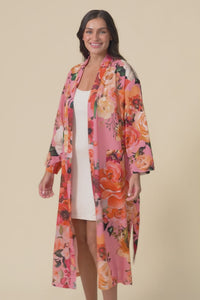 Taji Pink Rose Cotton Kimono,Video