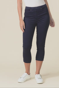 Reed Navy Stretch Cotton Capri Pants