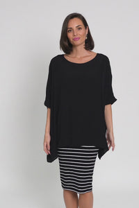 Mali Black Drape Top