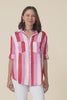 Nyla Red Stripe Linen Shirt,video