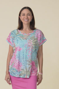 Sorelle Pink Paradise Cotton Blend Tee,Video