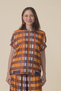Lattice Orange Check Top,Video