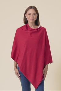 Amy Burgundy Wool Blend Poncho