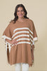 Fidelia Mocha Stripe Knit Poncho