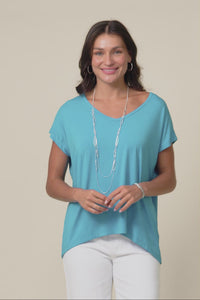 Jenner Blue V Neck Tee