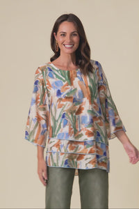 Phil Blue Watercolour Layered Top