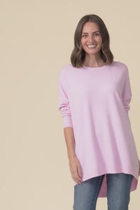 Meryl Pink Wool Blend Drape Jumper