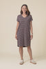 Harley Dark Brown Stripe Cotton T-Shirt Dress,video