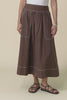Marion Chocolate Contrast Cotton Skirt,video