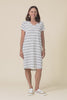 Harley White Stripe Cotton T-Shirt Dress,video