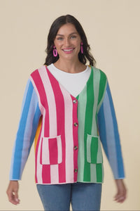 Belair Multi Stripe Cotton Cardigan
