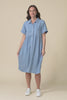 Daley Light Blue Denim Shirt Dress,Video