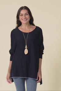 Nick Navy Organic Cotton Knit Jumper