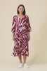 Juna Burgundy Abstract Crescent Dress,Video
