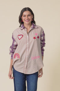 Woods Purple Whimsy Cotton Embroidered Shirt,Video