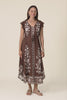 Libby Chocolate Flower Midi Dress,Video