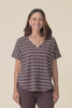 Toronto Dark Brown Stripe Cotton Tee,video